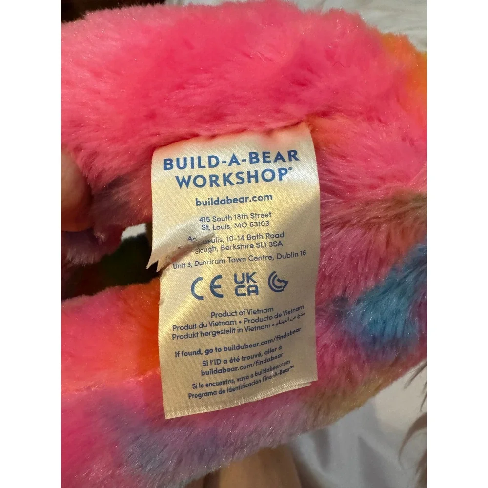Build a Bear Workshop Tie Dye Rainbow Unicorn‎ Plushie